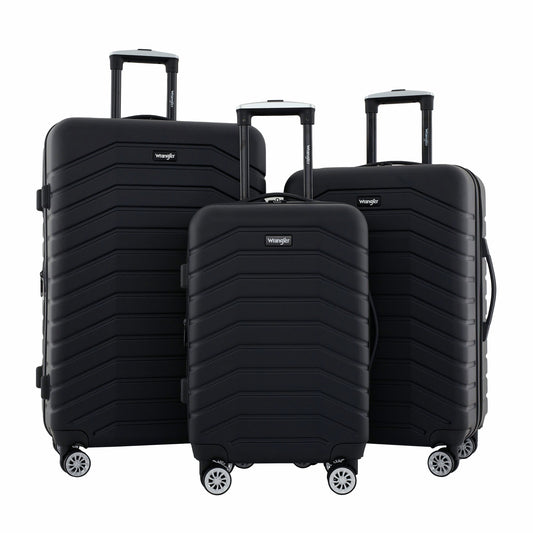 WRANGLER 3 PC EXPANDABLE LUGGAGE, Black