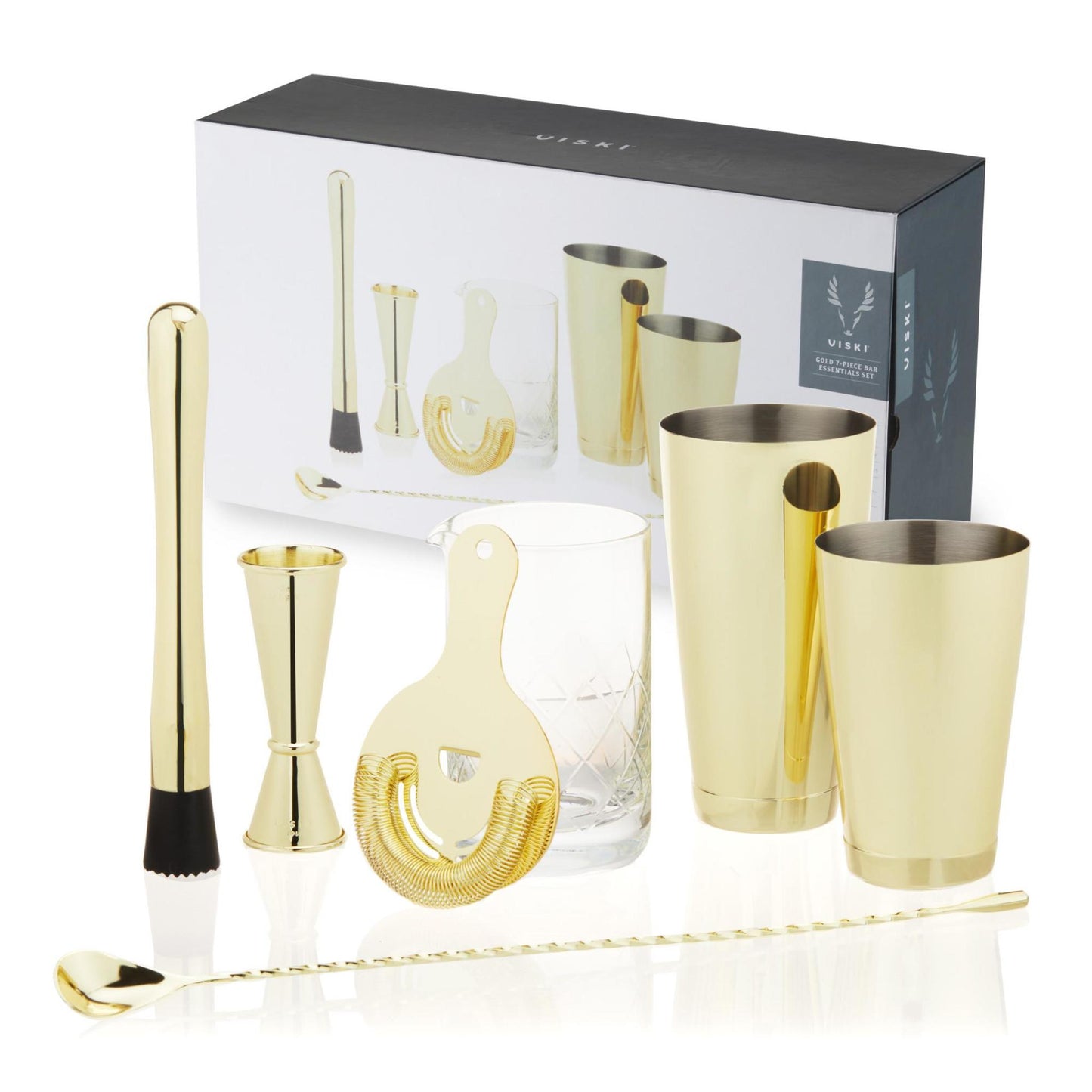 GOLD 7- PIECE BAR ESSENTIALS SET BY VISKI