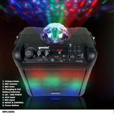 BLUETOOTH RECHARGEABLE KARAOKE PORTABLE PARTY SYSTEM